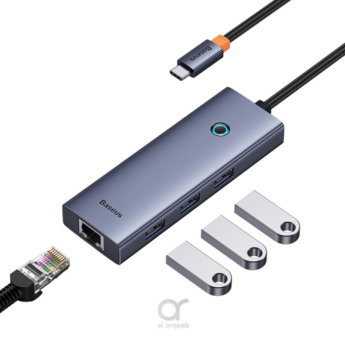 Baseus Flite Series 4-Port HUB – Space Grey, Efficient - Best electronics store in UAE, USB hubs Dubai