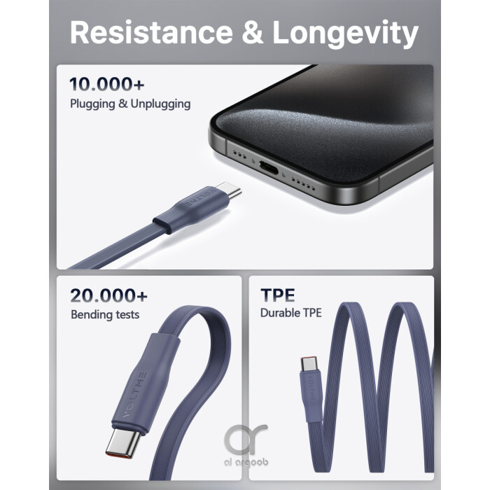 Voltme Powerlink YoYo Retractable Type-C to Type-C Cable - - Voltme YoYo, PD 3.0 charging