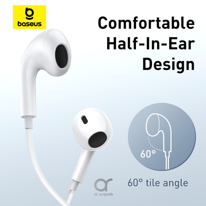Baseus Encok CZ17 Type-C Wired Earphones | Semi-In-Ear - Bluetooth headphones Dubai, Wireless chargers Dubai