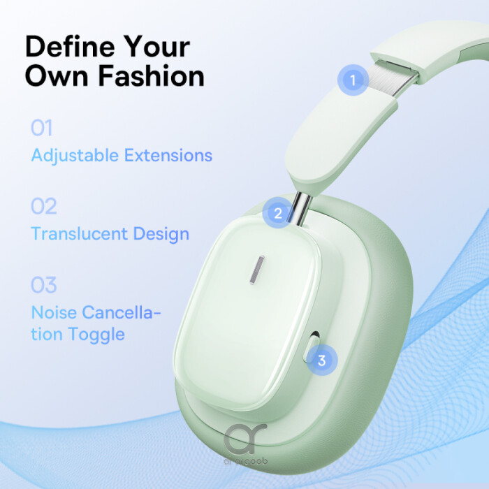 Baseus Bowie H1i Wireless Headphones - 100H Playtime ANC - online mobile accessories in UAE, Dubai mobile accessories
