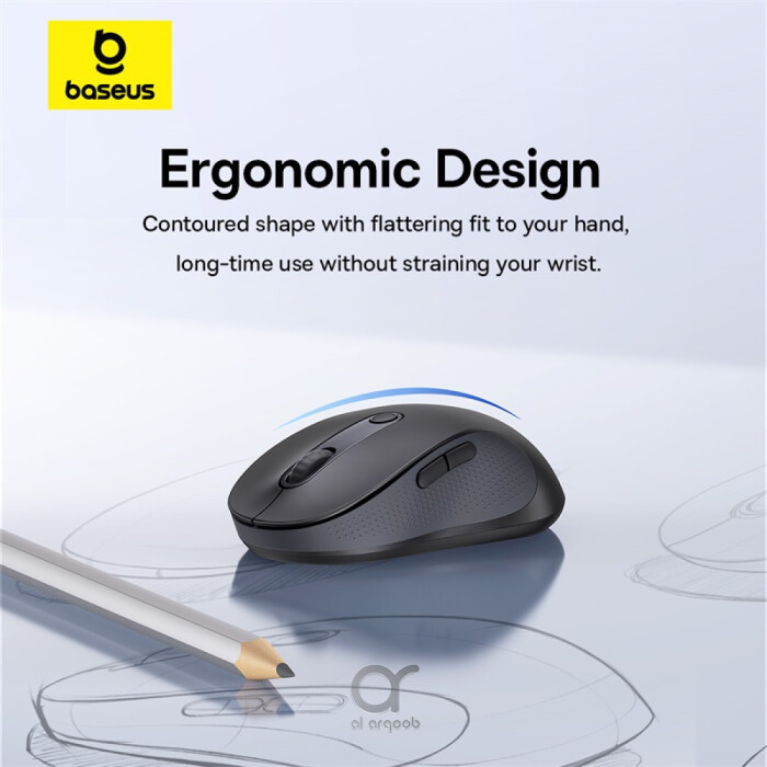 Baseus F02 Ergonomic Dual-Mode Wireless Mouse | Bluetooth - Baseus F02 wireless mouse, silent click mouse