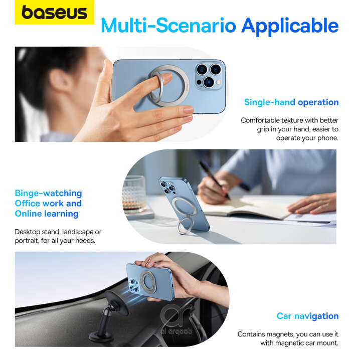 Baseus Halo Series Foldable Metal Ring Stand | 360° - Arqoob, mobile accessories
