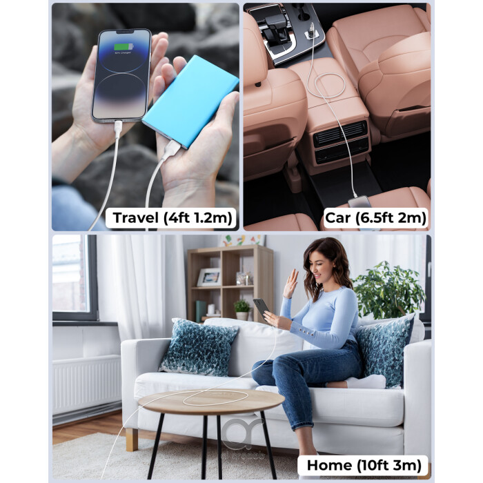 Voltme Powerlink EDC Series USB A to Lightning Cable - 12W - 60W fast charge, 3A USB-C cable