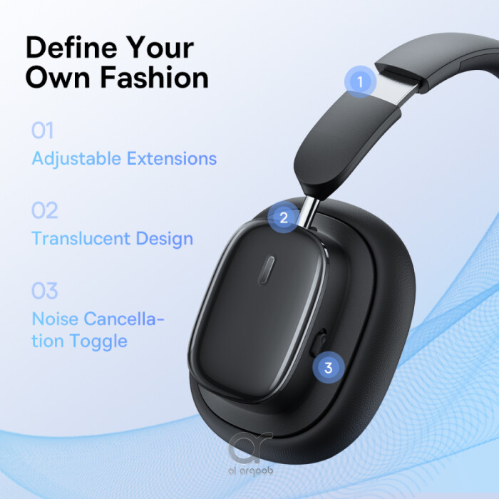 Baseus Bowie H1i Wireless Headphones - 100H Playtime ANC - Best electronics store in UAE, online mobile accessories in UAE