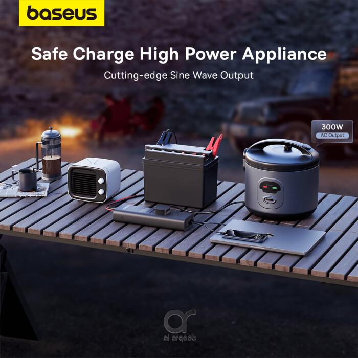 Baseus 300W Car Power Inverter - Smart Display, 5 Ports (1 - Mobile accessories in Dubai, Original phone cables UAE