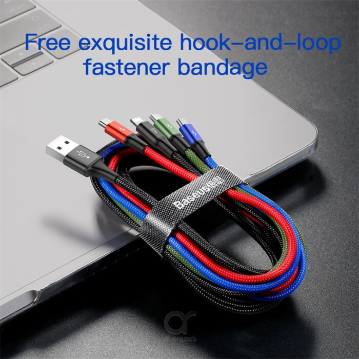 Baseus 4 in 1 USB to Dual Lightning, Type C and Micro - Fast charging cables UAE, Original phone cables UAE