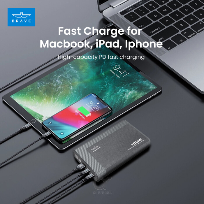 Brave BP-15 100W Ultra-fast Power bank 20000mAh with - Premium phone chargers UAE, Wireless chargers Dubai